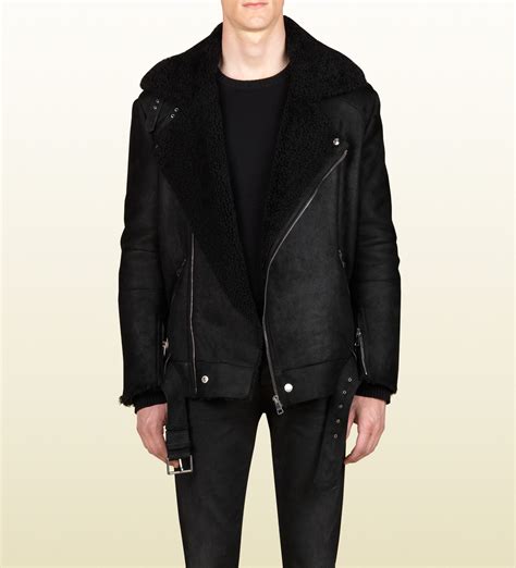 gucci men jacket|gucci shearling jacket for men.